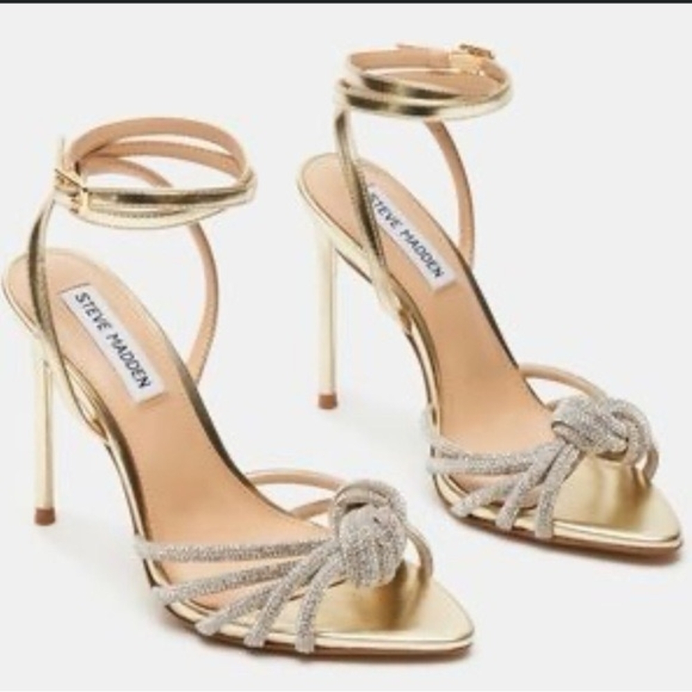 Steve Madden Gold Strappy Heels